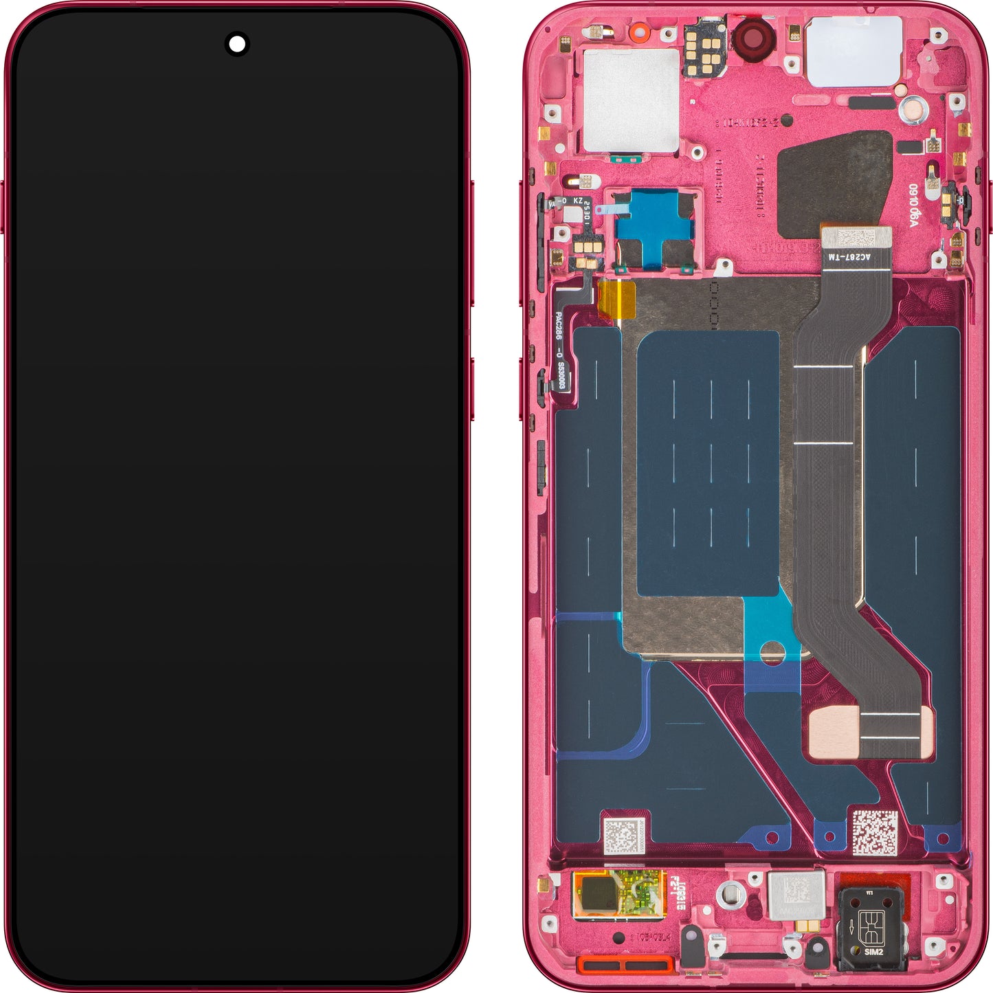 Display med Touchscreen til Oppo Find X9, med Ramme, Magenta (Velvet Red), Service Pack 621029000718