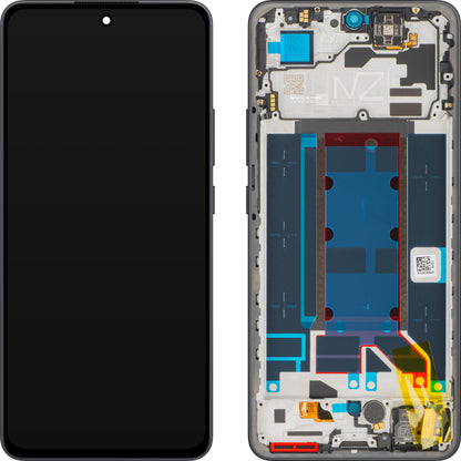 Display med Touchscreen Oppo Reno13 FS 5G / Reno13 F, med Ramme, Grå (Graphite Grey), Service Pack 621029000449