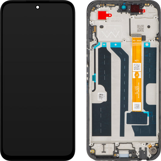 Display med Touchscreen Oppo A6x / A6t, med Ramme, Sort, Servicepakke 621029000752