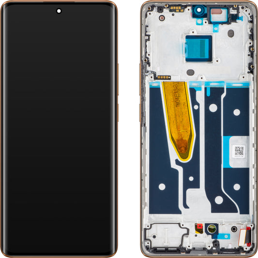 Touchscreen-display til Realme 11 Pro, med ramme, beige (Sunrise Beige), genforseglet 621029000035