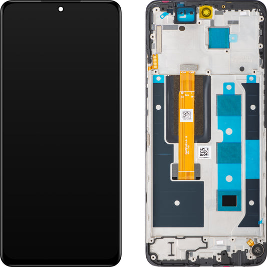 Touchscreen-display til Realme 12, med ramme, sort, Swap 621029000184