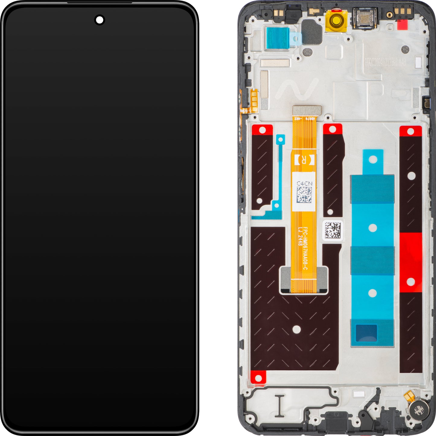 Touchscreen-display til Realme 14x, med ramme, sort (Carbon Black), Swap 621029000456