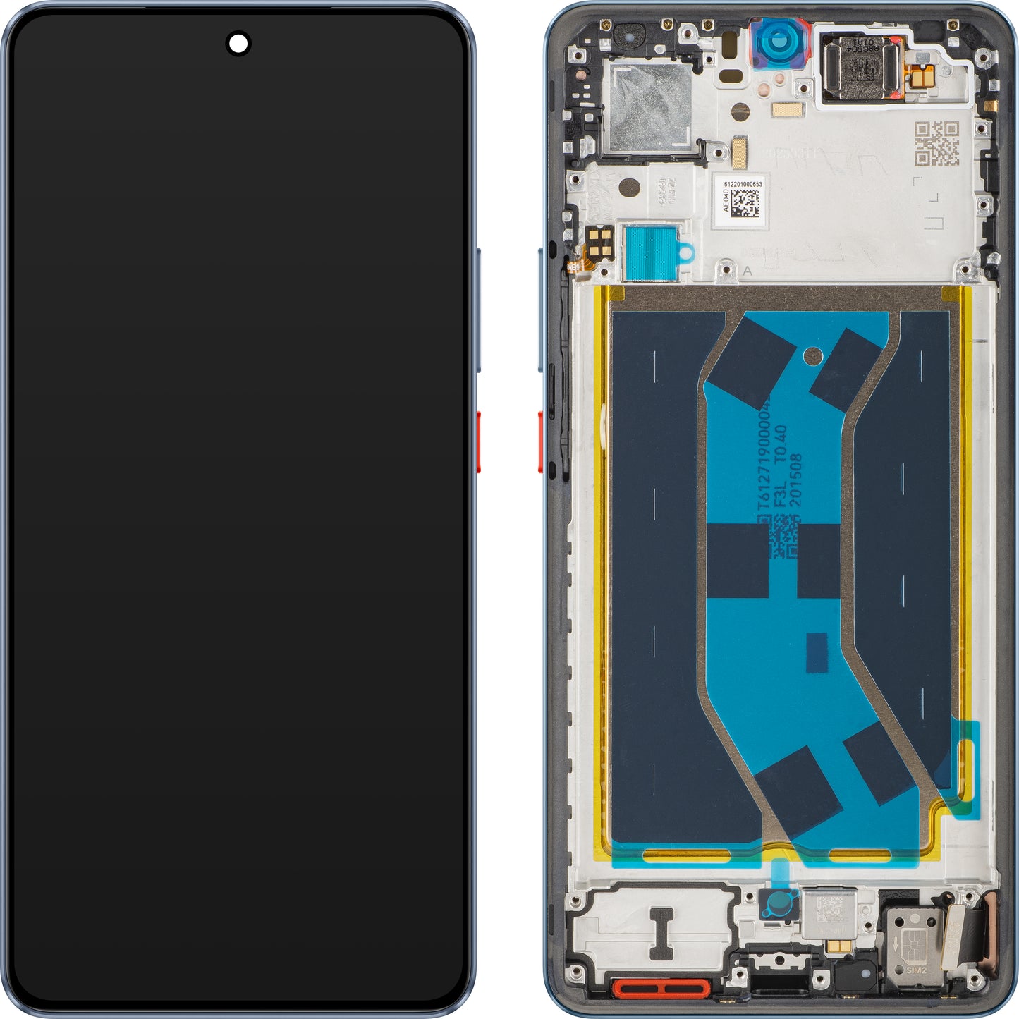 Touchscreen-display til Realme GT 7, med ramme, blå (IceSense Blue), Swap 621029000570