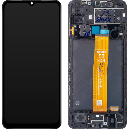 Touchscreen-display Samsung Galaxy A12 Nacho A127, med ramme, sort, genforseglet GH82-26486A