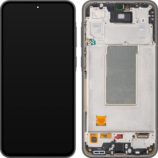 Display med Touchscreen Samsung Galaxy A36 A366, med Ramme, Sort, Servicepakke GH82-36841A