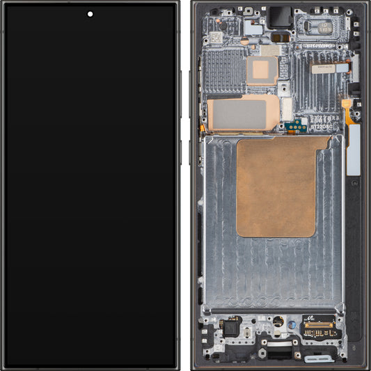 Samsung Galaxy Galaxy S24 Ultra S928 Touchscreen Display, with Frame, Titanium Black, Service Pack GH82-33396B 