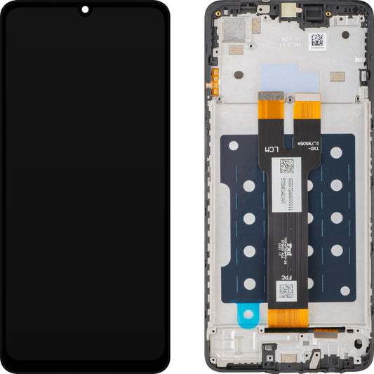 Touchscreen-display til Samsung Galaxy A07, med ramme, sort, servicepakke GH81-28713A