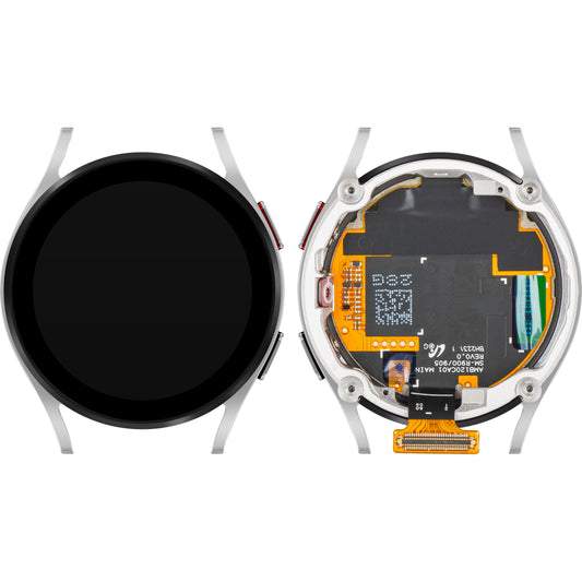 Touchscreen-display Samsung Galaxy Watch5 40mm, med ramme, BT-version, sølv, servicepakke GH82-30040C