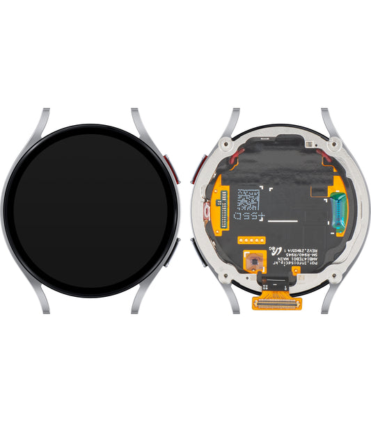Touchscreen-display Samsung Galaxy Watch6 44mm, med ramme, LTE-version, sølv, servicepakke GH97-28838C