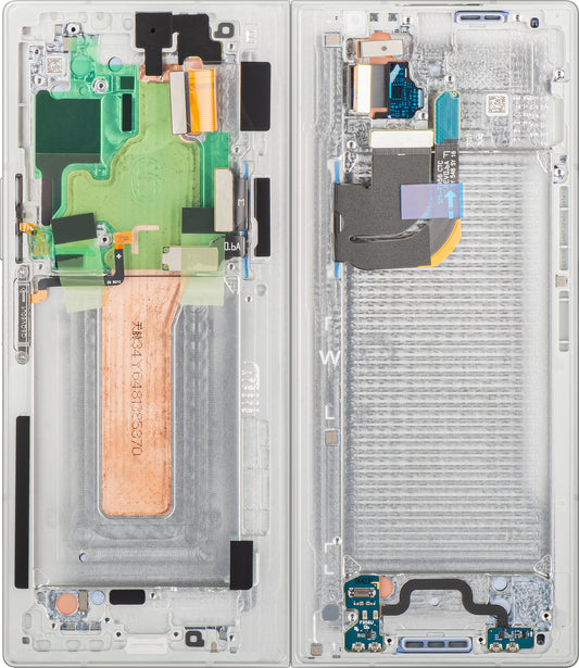 Samsung Galaxy Z Fold6 F956 Touchscreen-display med ramme, underindvendig, hvid, servicepakke GH82-35042E