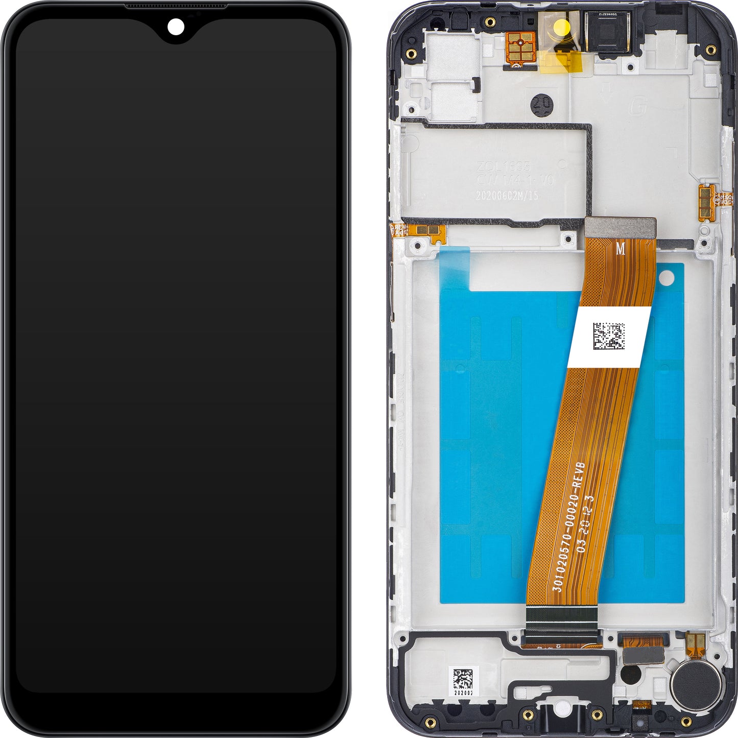 Display med Touchscreen til Samsung Galaxy A01 A015, med Ramme, Europæisk Version, Sort, Servicepakke GH81-18209A