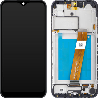 Display med Touchscreen til Samsung Galaxy A01 A015, med Ramme, Europæisk Version, Sort, Servicepakke GH81-18209A