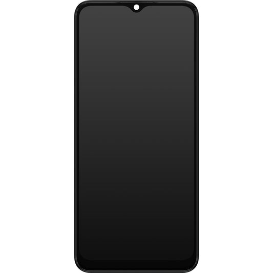Touchscreen-skærm Samsung Galaxy A03 A035, med ramme, version G, sort, servicepakke GH81-21626A