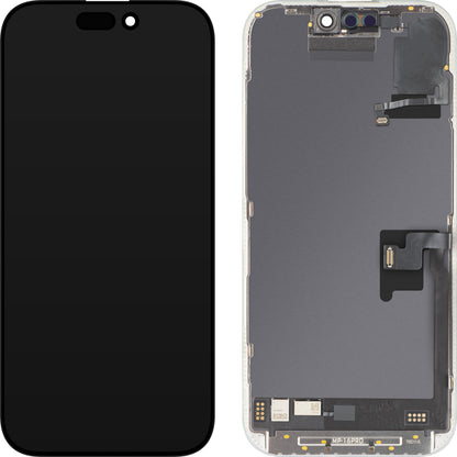 Touchscreen Display with Light Proximity Sensor MP compatible with Apple iPhone 16 Pro, with Frame, OLED FHD 120Hz Diagnostic Software Version, Black