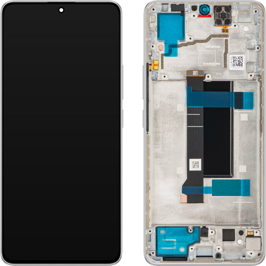 Display med Touchscreen Xiaomi Poco X6 / Redmi Note 13 Pro 5G, med Ramme, Hvid, Service Pack 560001N16P00