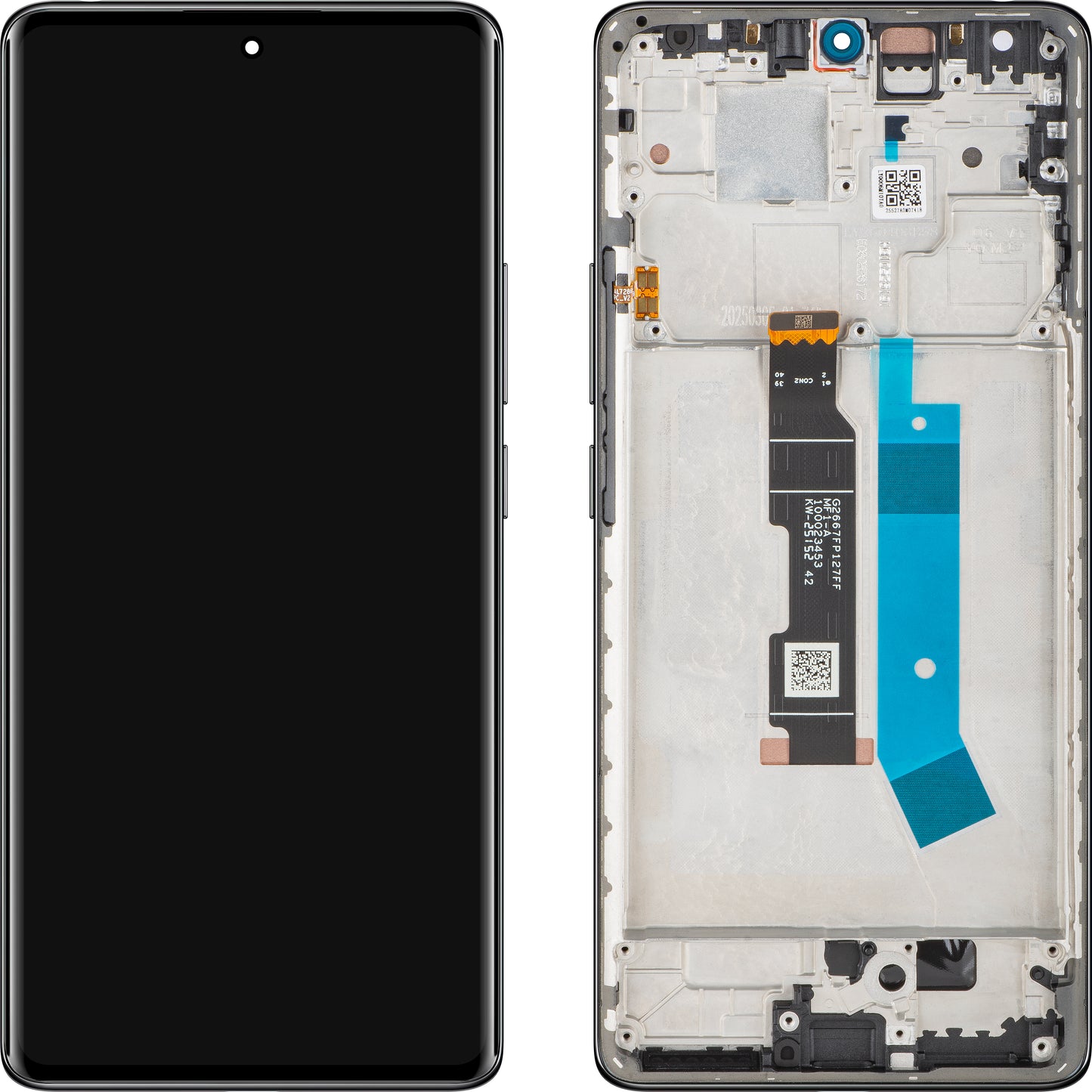 Display med Touchscreen Xiaomi Redmi Note 14 Pro 4G, med Ramme, Sort (Midnight Black), Service Pack 560003000O600