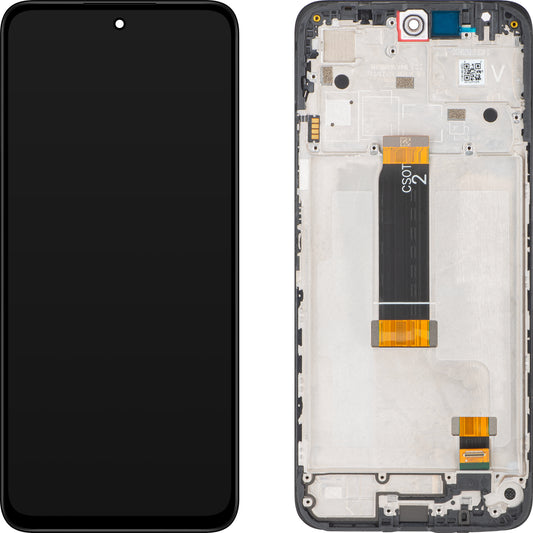 Display med Touchscreen Xiaomi Redmi 12 5G, med Ramme, Sort, Servicepakke 5600180M1900