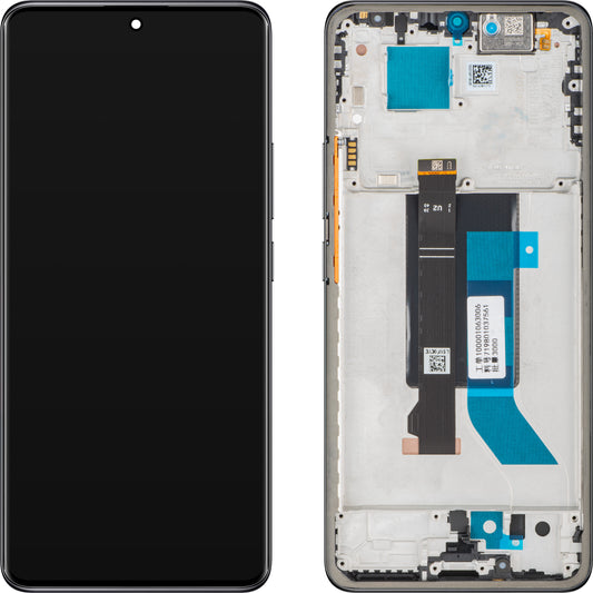 Skærm med touchscreen til Xiaomi Redmi Note 14 Pro 5G, med ramme, sort (Midnight Black), Swap 56002300O1600