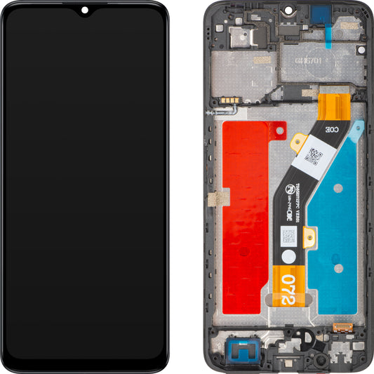 Display med Touchscreen ZTE Blade A34, med Ramme, Sort, Servicepakke 80800518534