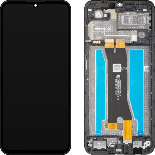 Display med Touchscreen ZTE Blade A35, med Ramme, Sort, Servicepakke 80800519965