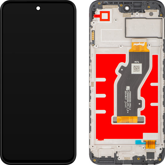 Touchscreen-display ZTE Blade V70 Design, med ramme, sort, Service Pack 80800520973
