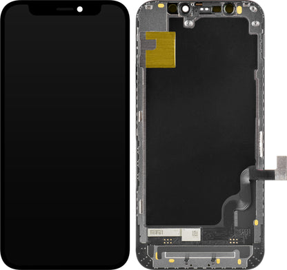 ZY Touchscreen Display til Apple iPhone 12 mini, med ramme, In-Cell LCD-version, sort 