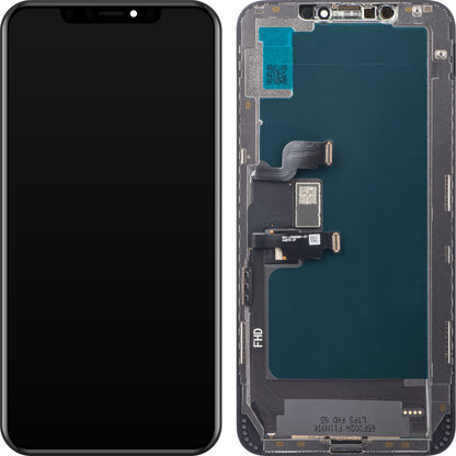 ZY Touchscreen Display til Apple iPhone XS Max, med ramme, In-Cell LCD-version, sort 