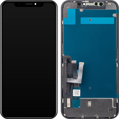 ZY Touchscreen Display til Apple iPhone 11, med ramme, LCD In-Cell IC Flytbar, Sort 