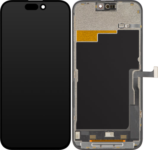 ZY Touchscreen Display til Apple iPhone 15 Pro Max, med ramme, In-Cell IC Movable LCD Version, Sort 