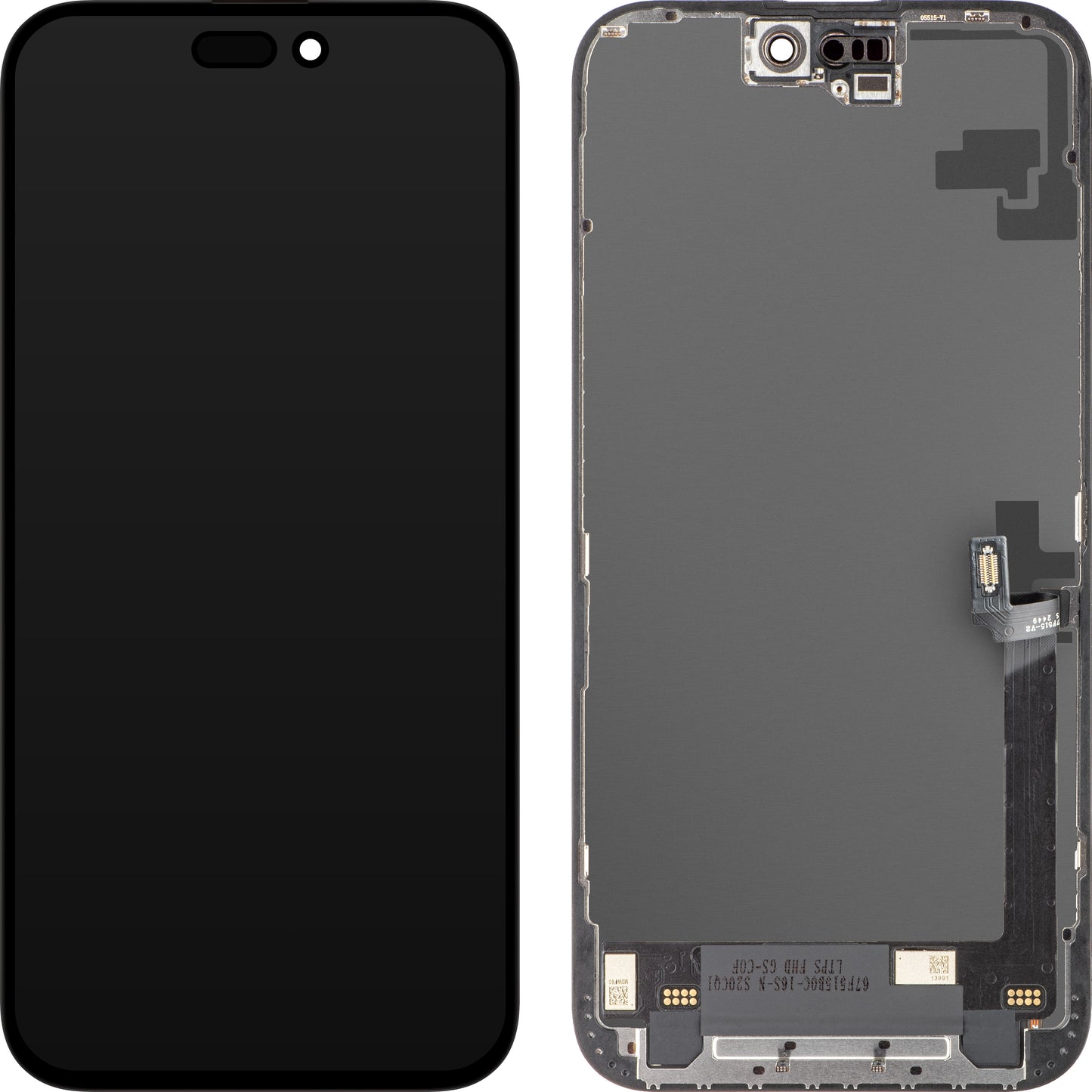 Display med ZY touchscreen til Apple iPhone 16 Plus, med ramme, In-Cell LCD-version, Sort