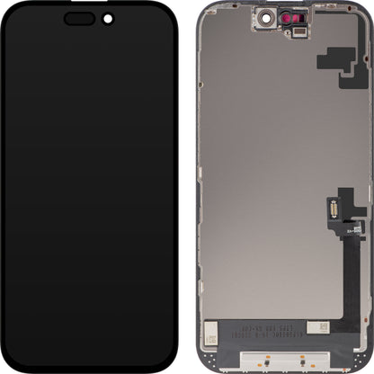 Display med Touchscreen ZY til Apple iPhone 16, med Ramme, LCD In-Cell Version, Sort