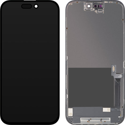 Display med ZY touchscreen til Apple iPhone 16, med ramme, LCD In-Cell IC Movable version, Sort