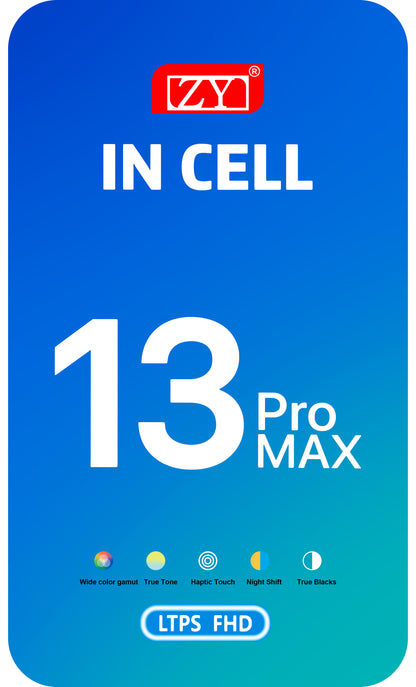 ZY Touchscreen Display til Apple iPhone 13 Pro Max, med ramme, In-Cell IC Movable LCD Version, Sort