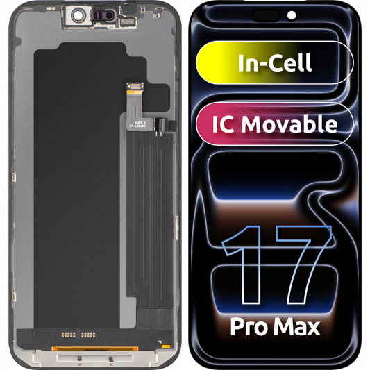 Display med Touchscreen ZY til Apple iPhone 17 Pro Max, med Ramme, LCD In-Cell IC Movable Version, Sort