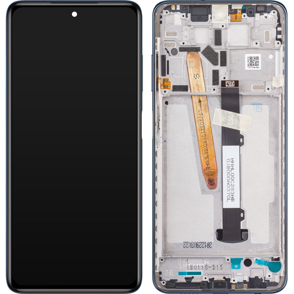 Touchscreen-display Xiaomi Poco X3 Pro med ramme, sort, servicepakke 560002J20S00