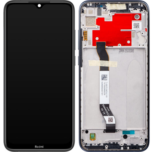 Display med Touchscreen Xiaomi Redmi Note 8T, med Ramme, Sort, Servicepakke 5600040C3X00