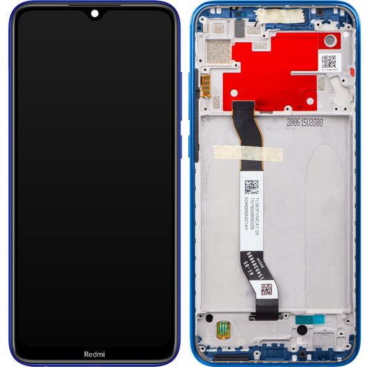 Display med Touchscreen Xiaomi Redmi Note 8T, med Ramme, Blå, Servicepakke 5600030C3X00