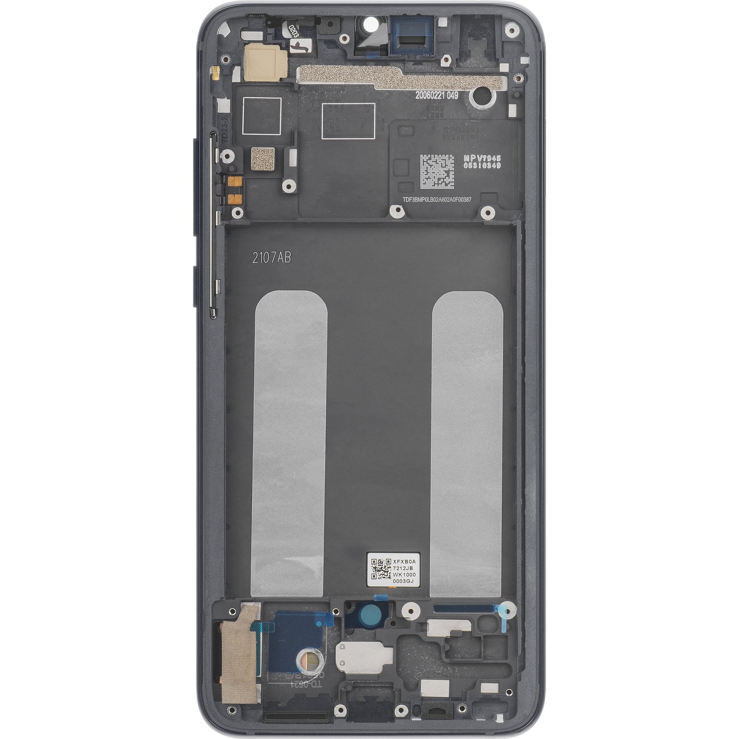 Display med Touchscreen Xiaomi Mi 9 Lite, med Ramme, Grå, Servicepakke 560610118033