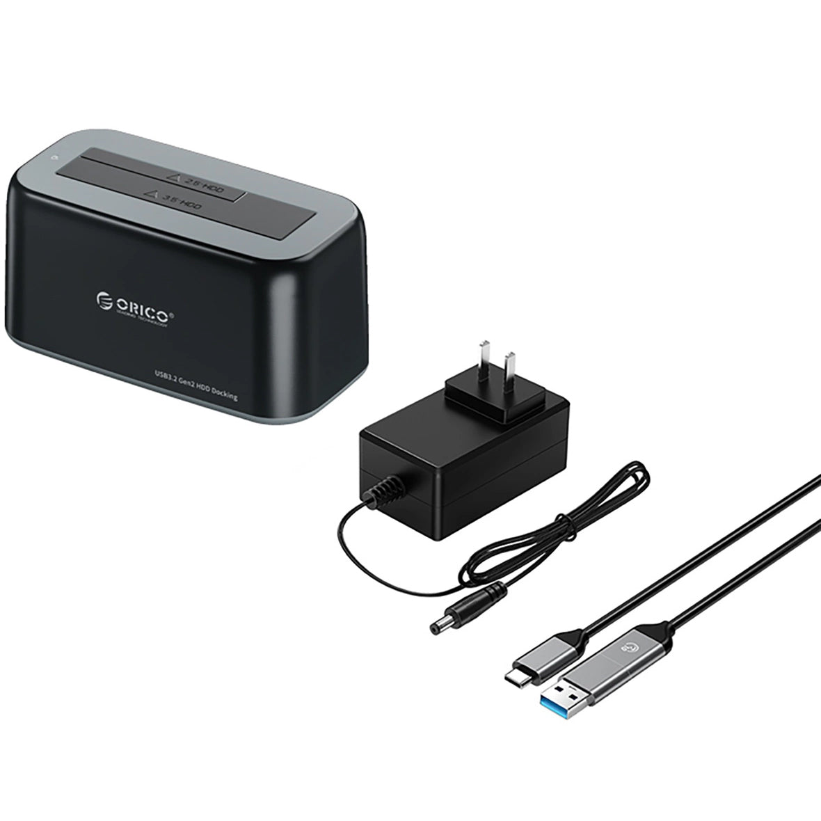 Orico 6819C3 Docking Station 1-drev til HDD / SSD SATA 2,5 tommer / 3,5 tommer, Sort