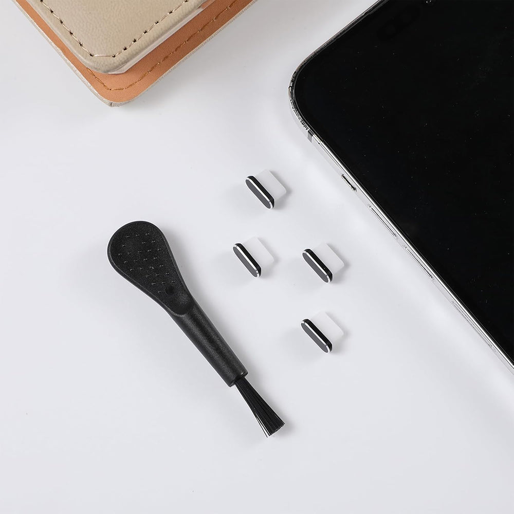 Støvdæksel til telefonport Techsuit AD1, USB-C, sæt med 4 stk., sort
