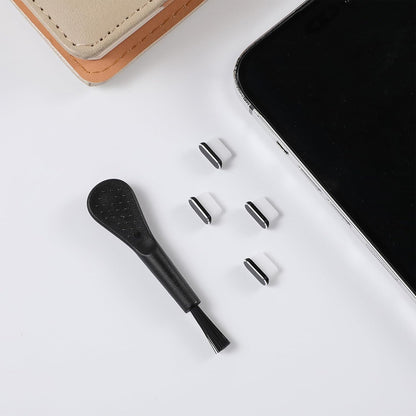 Støvdæksel til telefonport Techsuit AD1, USB-C, sæt med 4 stk., sort