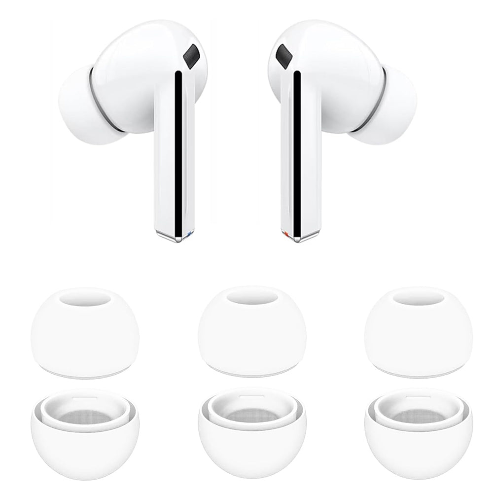 Techsuit ET3 ørepropper til Samsung Galaxy Buds3 Pro, Størrelse S / M / L, Hvide