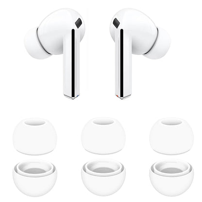 Techsuit ET3 ørepropper til Samsung Galaxy Buds3 Pro, Størrelse S / M / L, Hvide