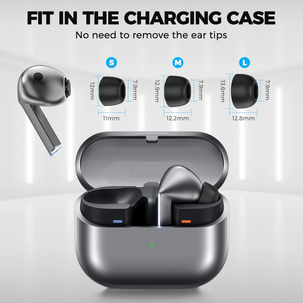 Techsuit ET3 ørepropper til Samsung Galaxy Buds3 Pro, Størrelse S / M / L, Hvide