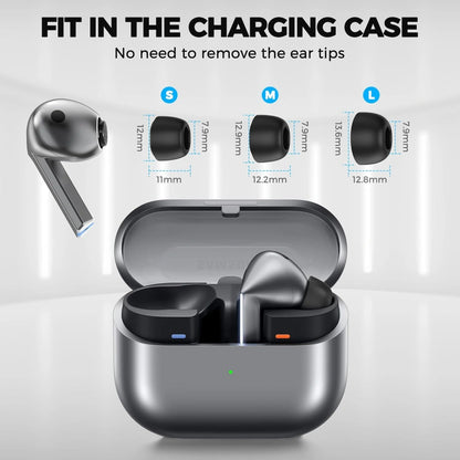 Techsuit ET3 ørepropper til Samsung Galaxy Buds3 Pro, Størrelse S / M / L, Hvide