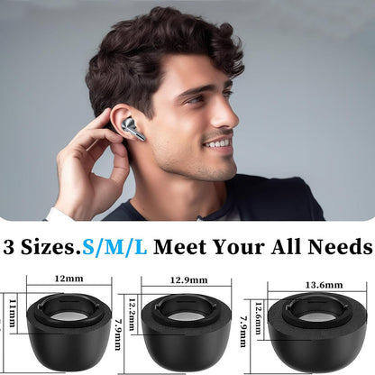 Techsuit ET3 ørepropper til Samsung Galaxy Buds3 Pro, Størrelse S / M / L, Sorte