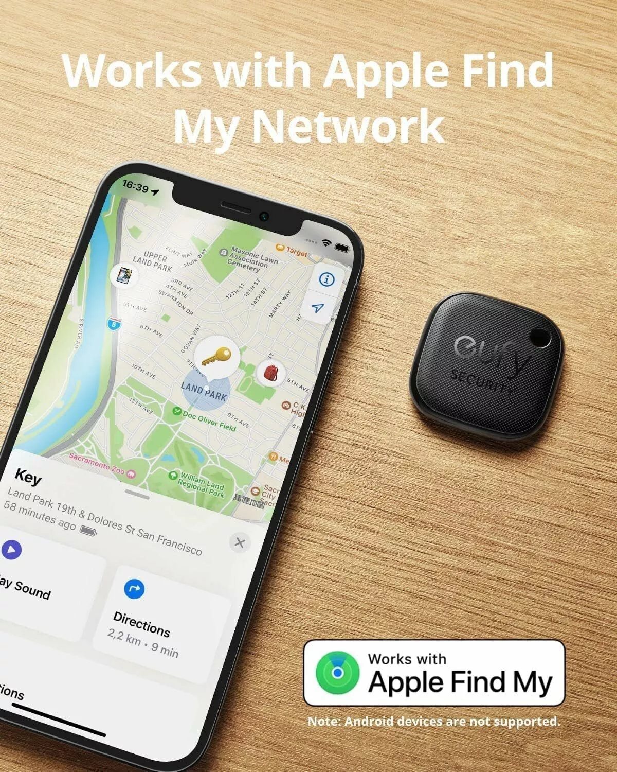 Eufy Security SmartTrack Link til iOS-serien, sæt med 4 stk., sort E87B0012