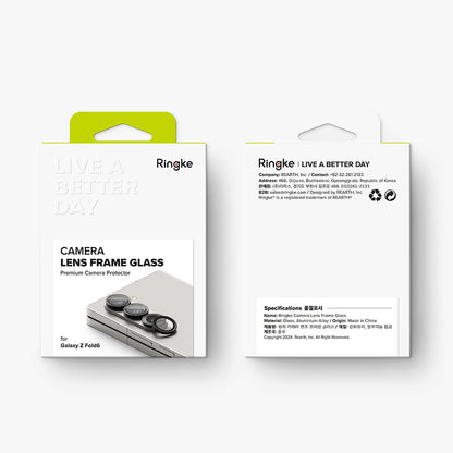 Beskyttelsesfilm til Ringke bagkamera for Samsung Galaxy Z Fold6 F956, Hærdet glas, Sæt med 2 stykker, Sort