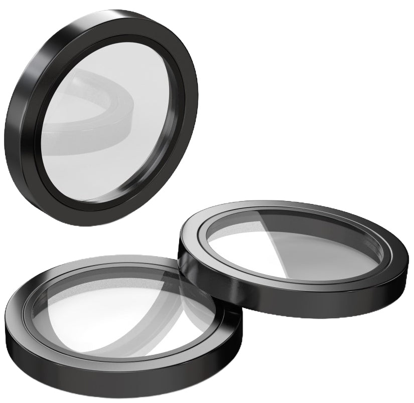 Etteri bagkamera beskyttelsesfilm til Apple iPhone 16 Pro Max / 16 Pro, hærdet glas, sort