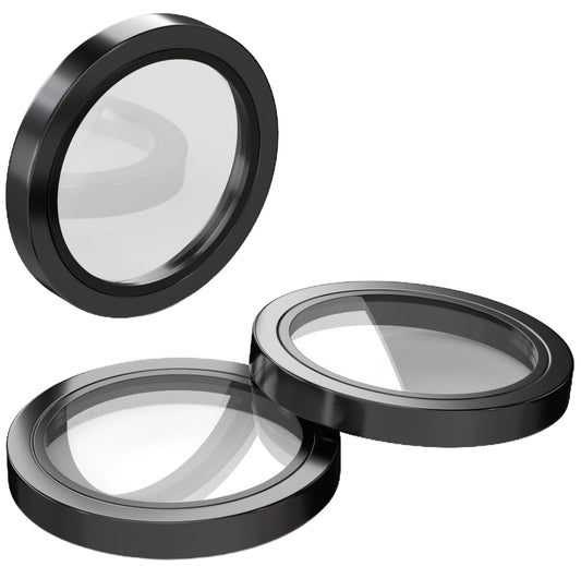 Etteri bagkamera beskyttelsesfilm til Apple iPhone 16 Pro Max / 16 Pro, hærdet glas, sort